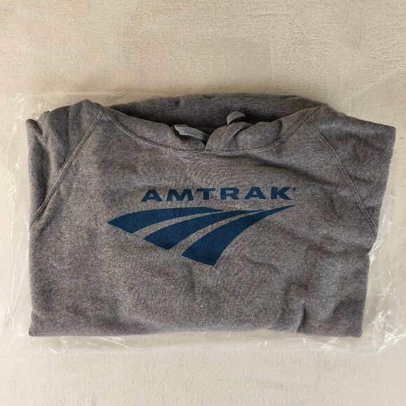 NWOT Amtrak Logo Hoodie Sweatshirt Gray 2X 3X - Picture 4 of 4